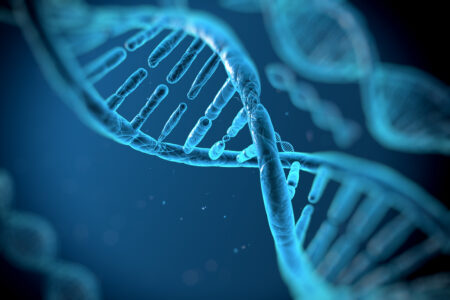 Blue DNA strand